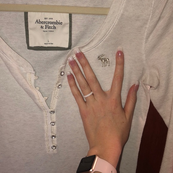 A & F Sparkle Henley Top - Picture 3 of 3